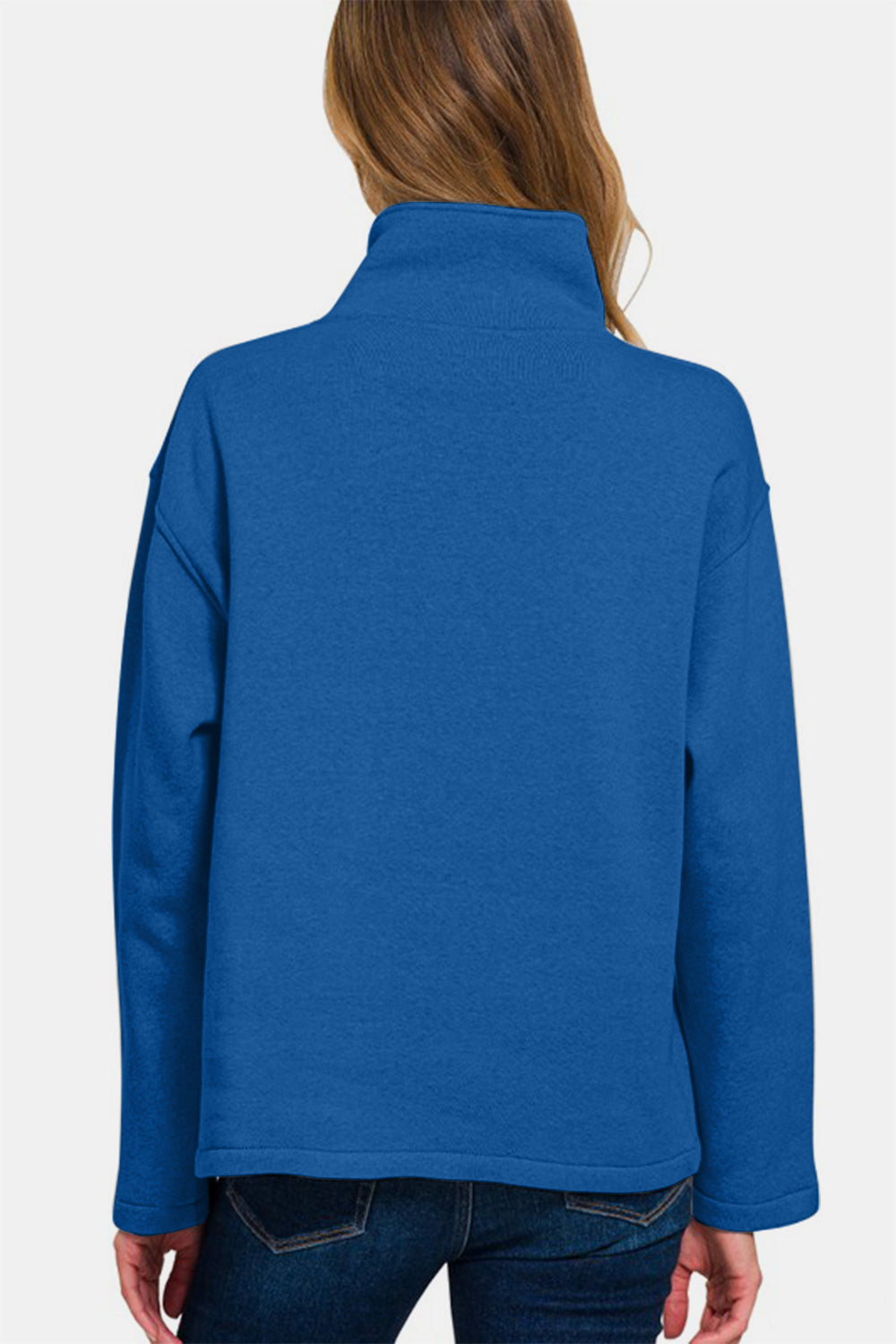 Turtleneck Half Snap Fleece Sweatshirt