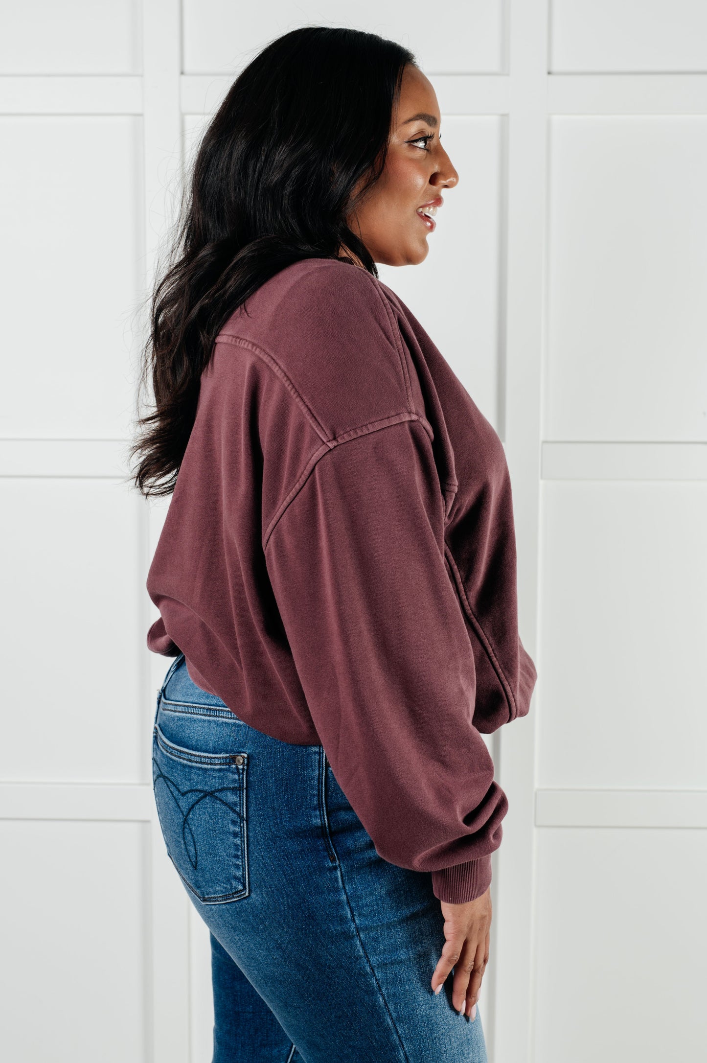 Pullover in Eggplant