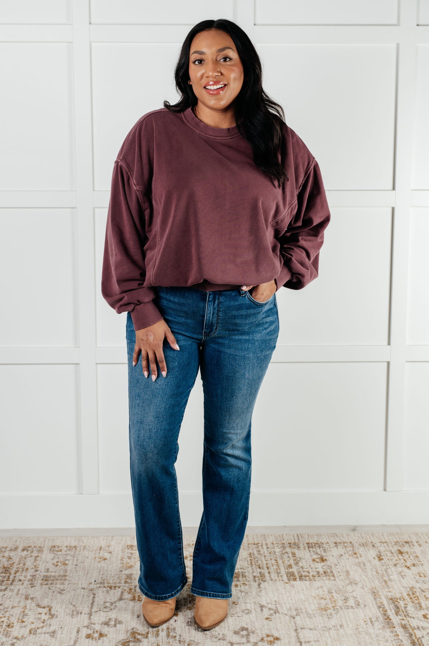 Pullover in Eggplant