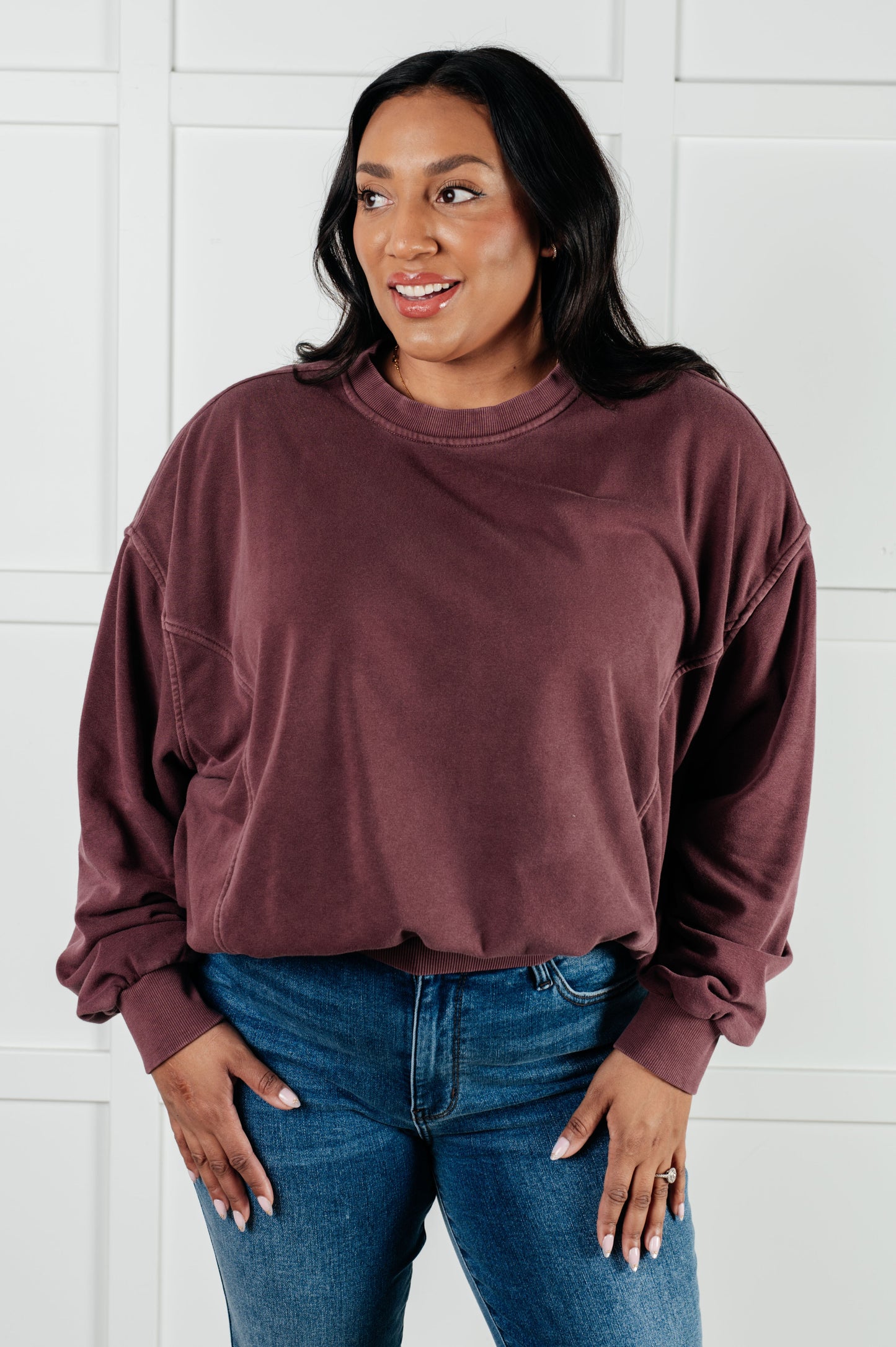 Pullover in Eggplant