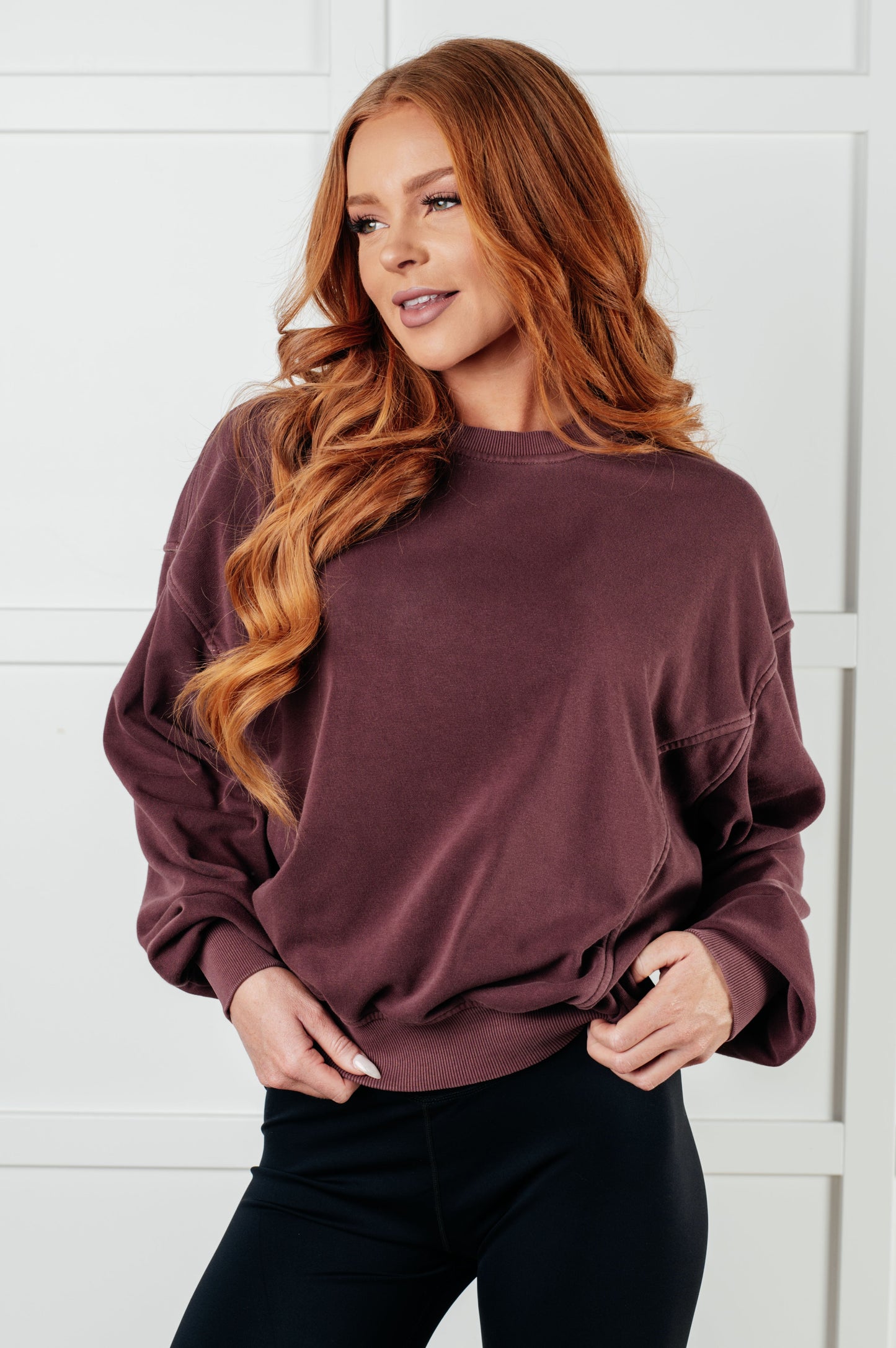 Pullover in Eggplant
