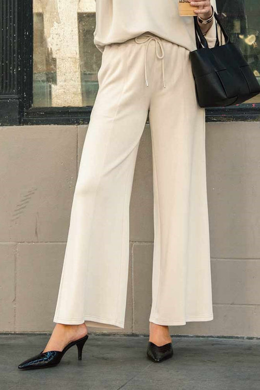 Umgee  Drawstring Wide Leg Pants with Pockets