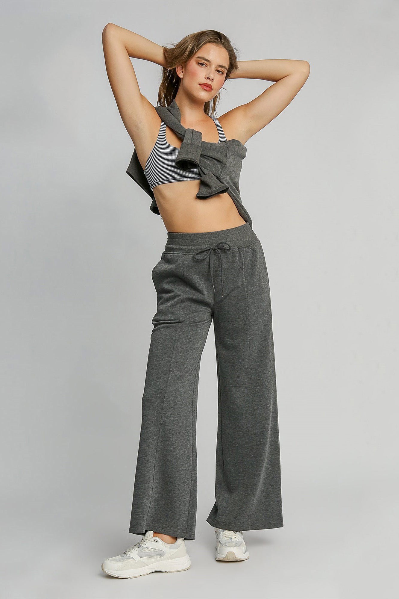 Umgee  Drawstring Wide Leg Pants with Pockets