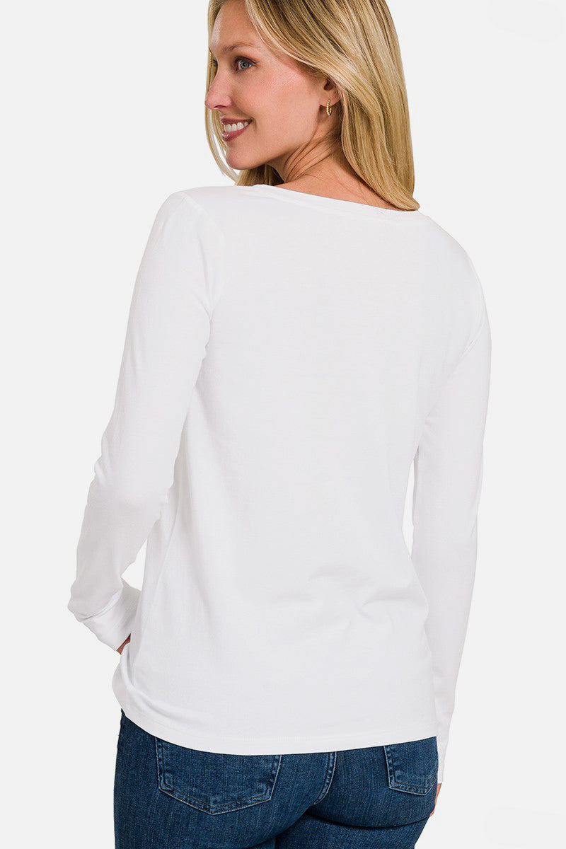 V-Neck Long Sleeve T-Shirt