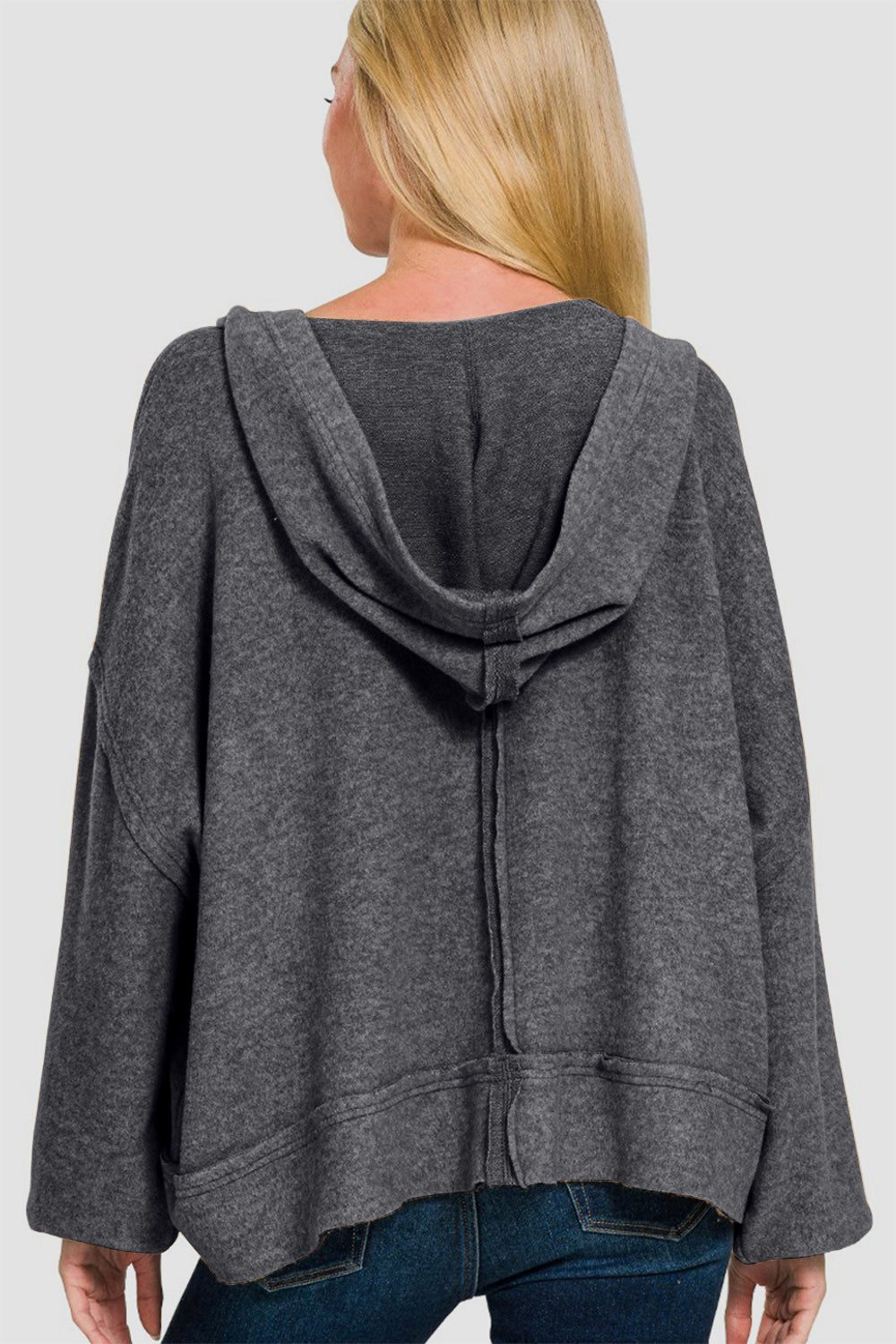 Brushed Hacci Exposed Seam Hoodie