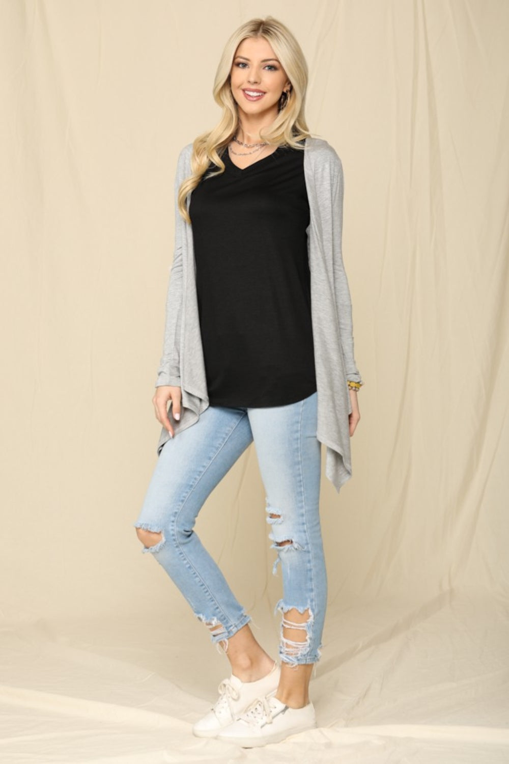 Open Front Knit Cardigan