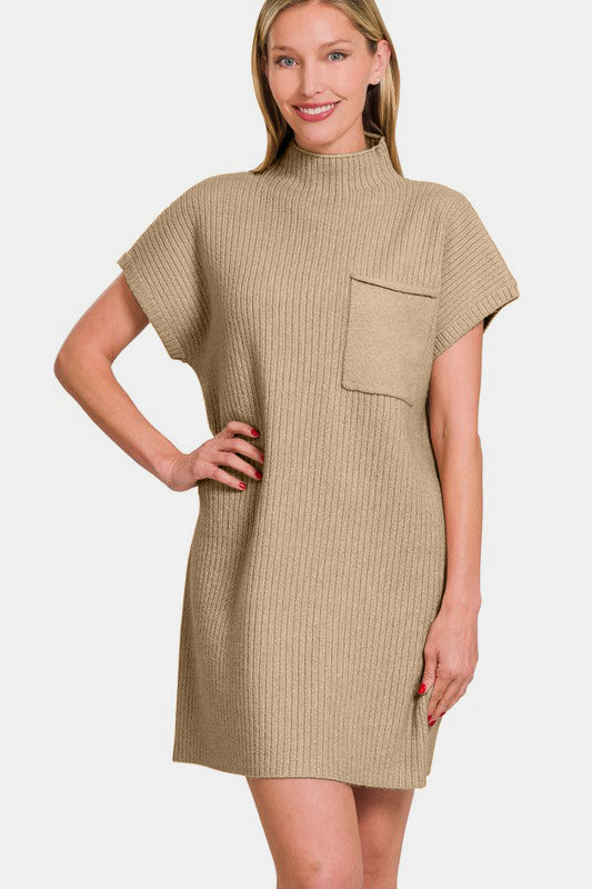 Short Sleeve Sweater Mini Dress