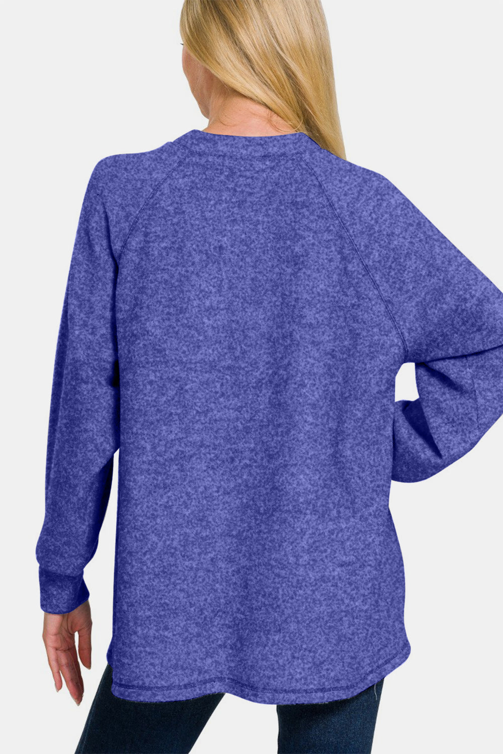 Brushed Melange Hacci High-Low Sweater