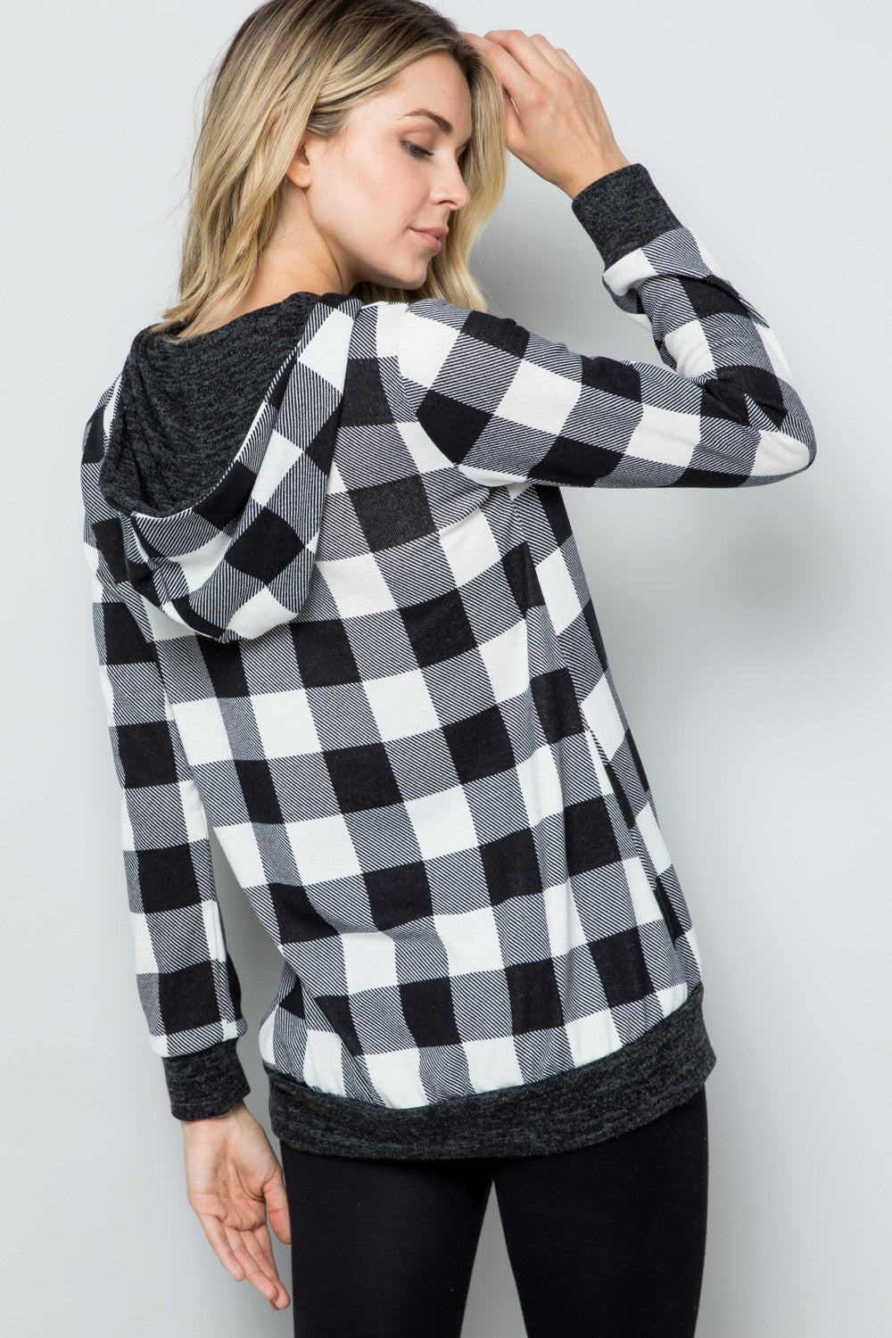 Plaid Long Sleeve Hoodie