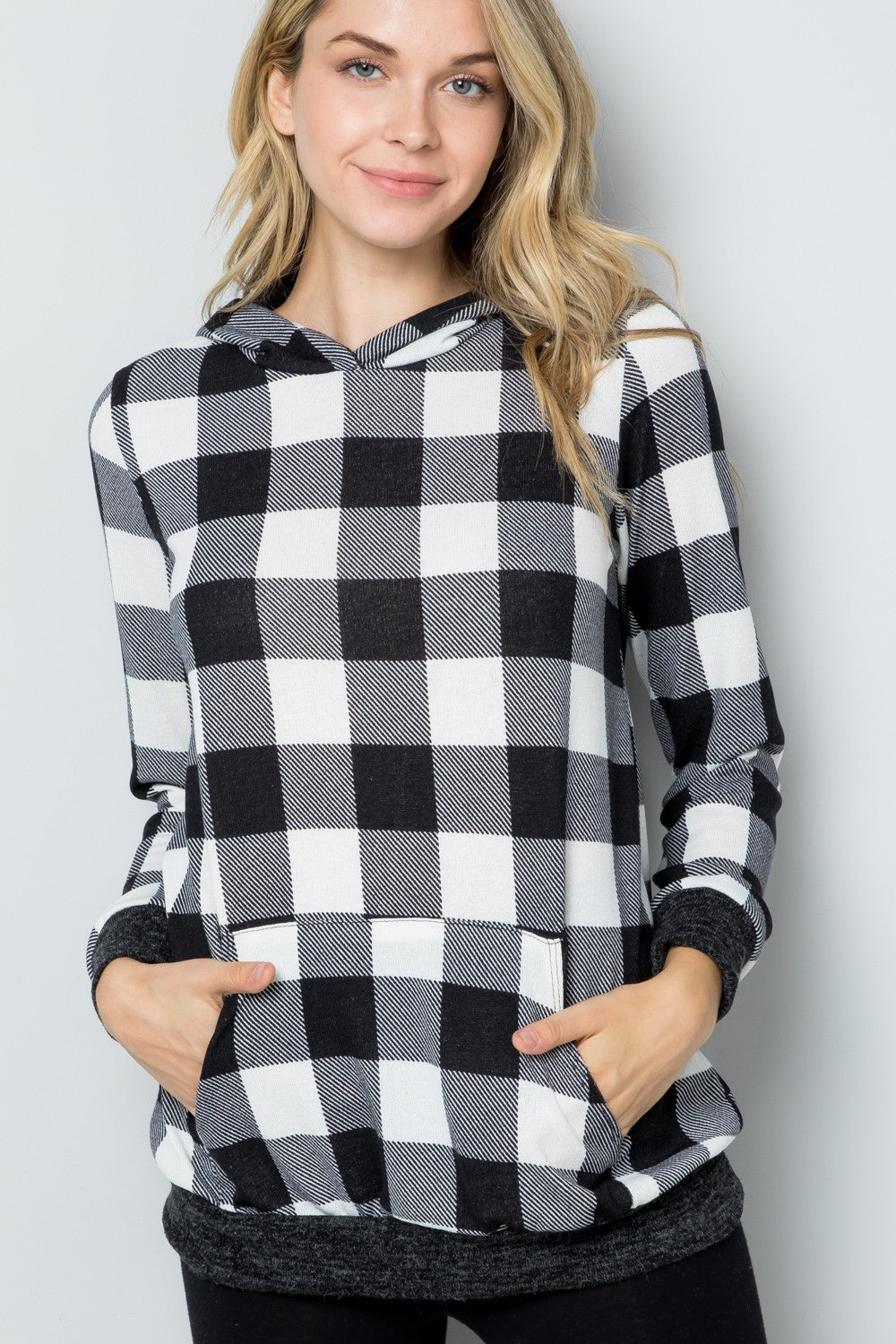 Plaid Long Sleeve Hoodie