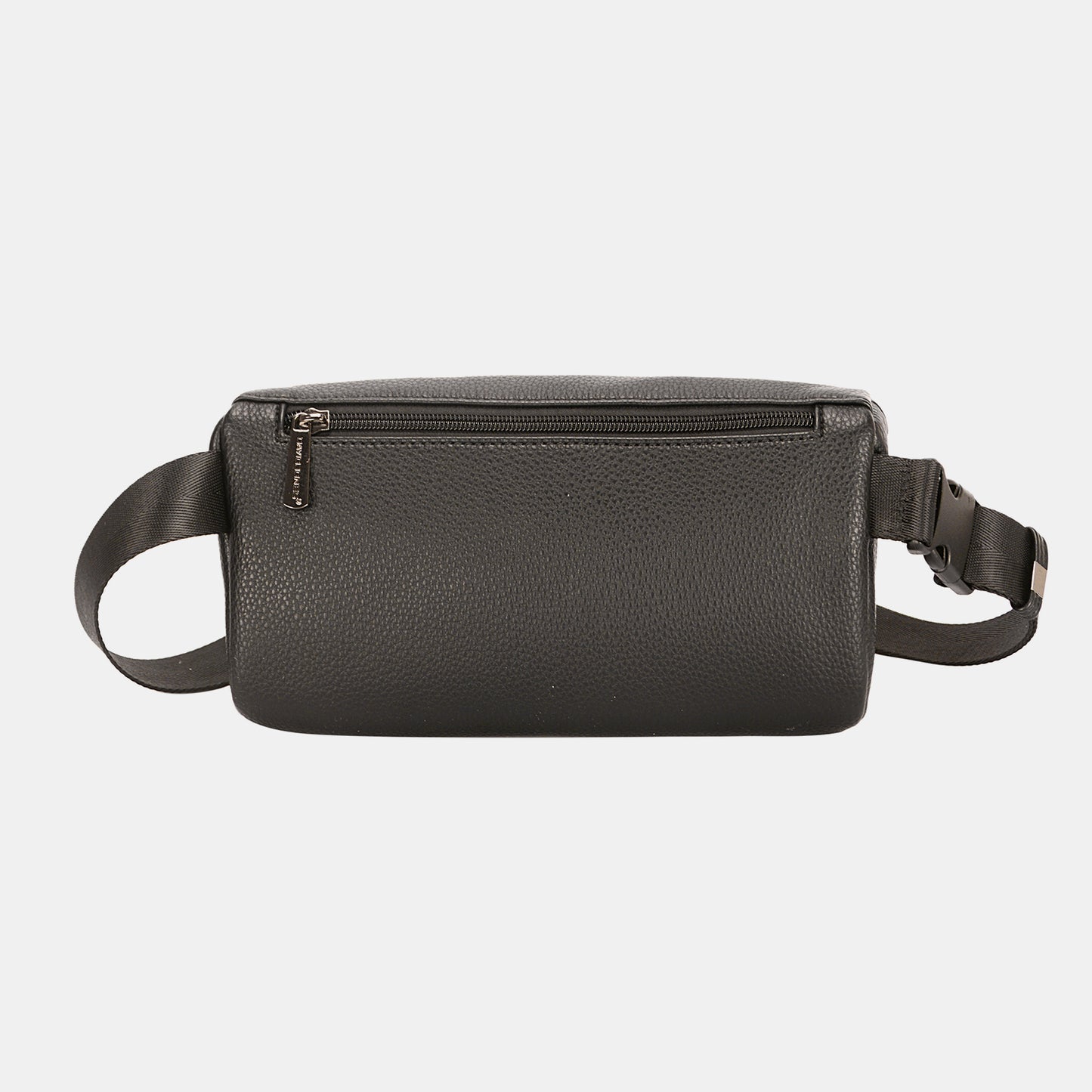 PU Leather Double Zipper Adjustable Belt Bag