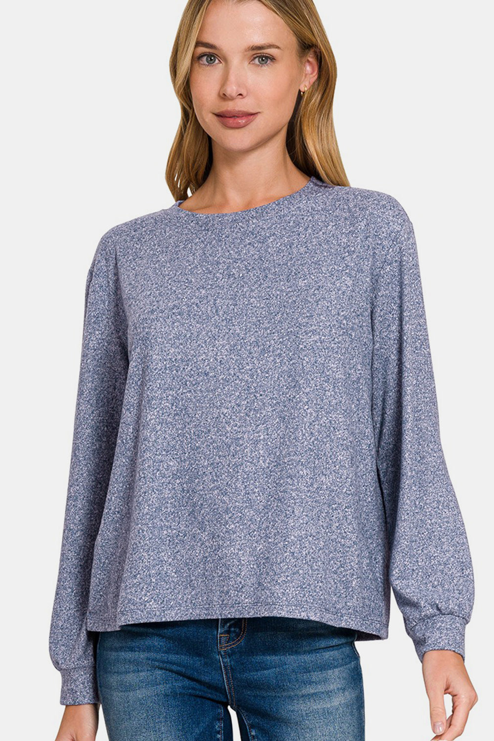 Hacci Round Neck Long Sleeve T-Shirt