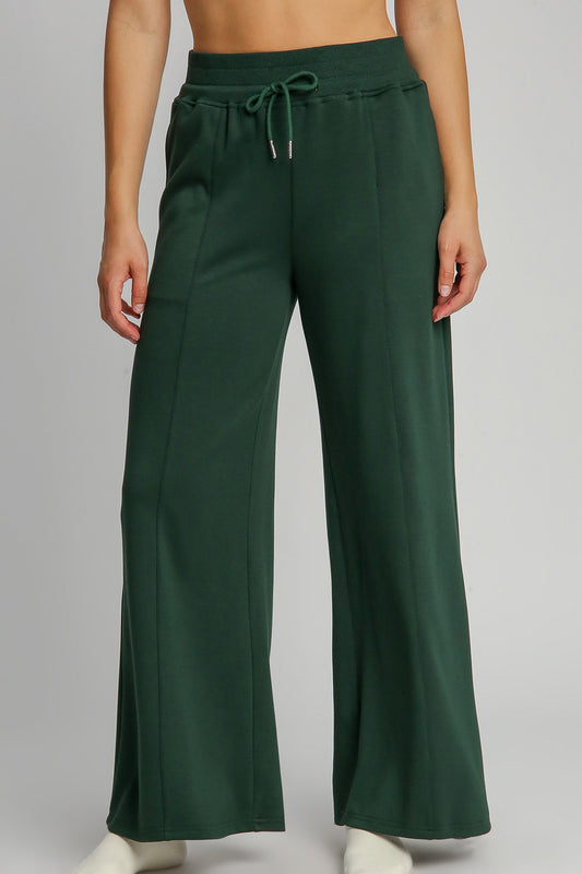 Umgee Drawstring Wide Leg Pants with Pockets