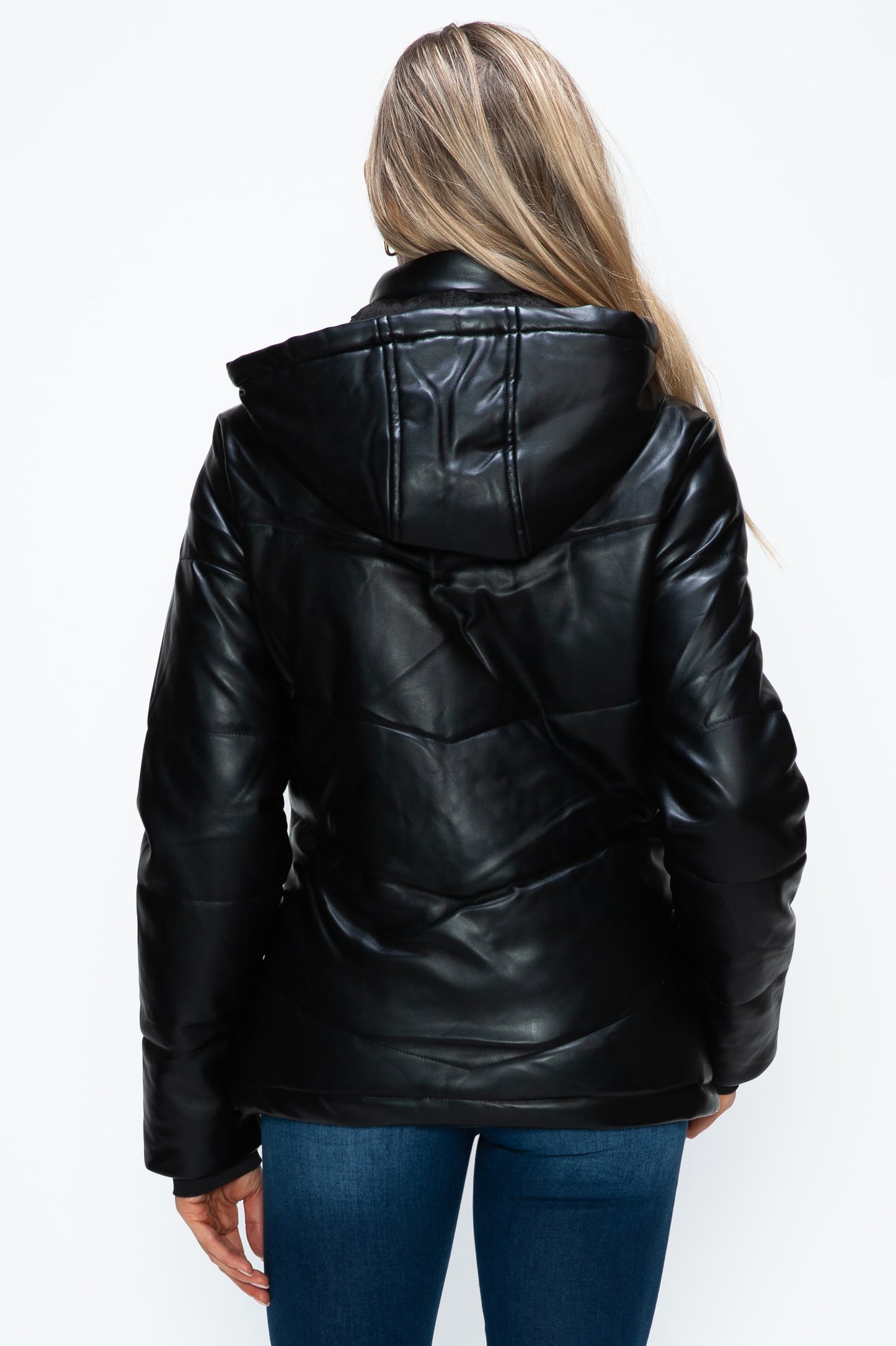 Pocketed Zip Up Puffer Jacket with Removable Hood